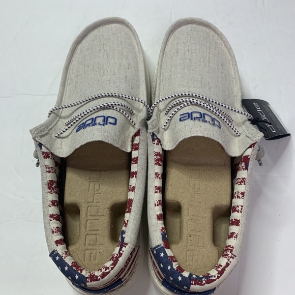 Hey Dude Wally Off White Patriotic Size 12 Flag Dudes New NWT main image 4